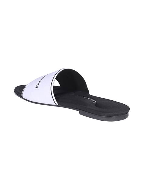 Kyra Logo Elastic Xenon Blue Flat Sandals