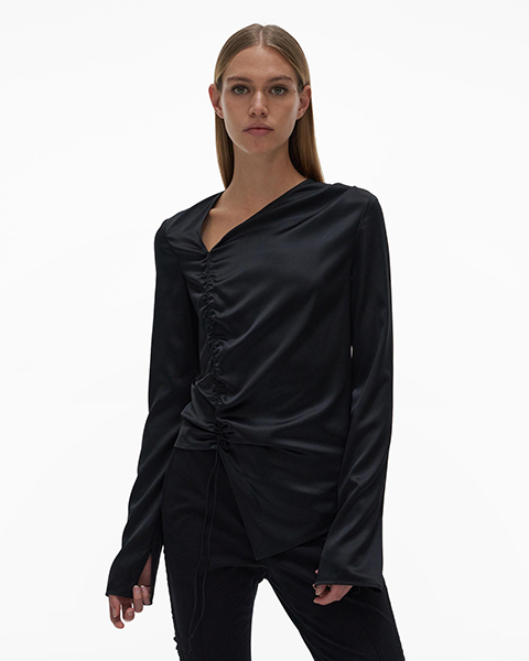 Ruched Black Top