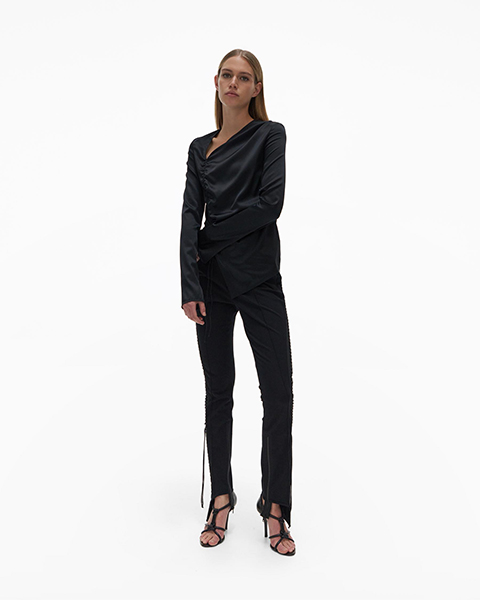 Ruched Black Top
