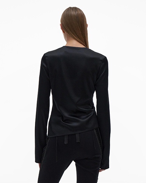 Ruched Black Top