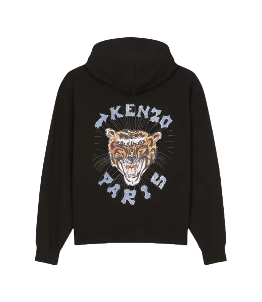 Drawn Varsity Oversize Black Cotton Hoodie