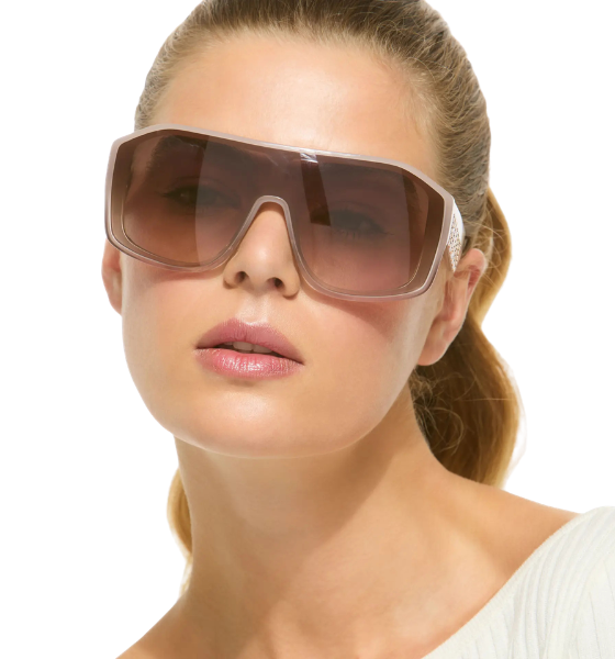 Beige Handmade Acetate Kurt Oversized Visor