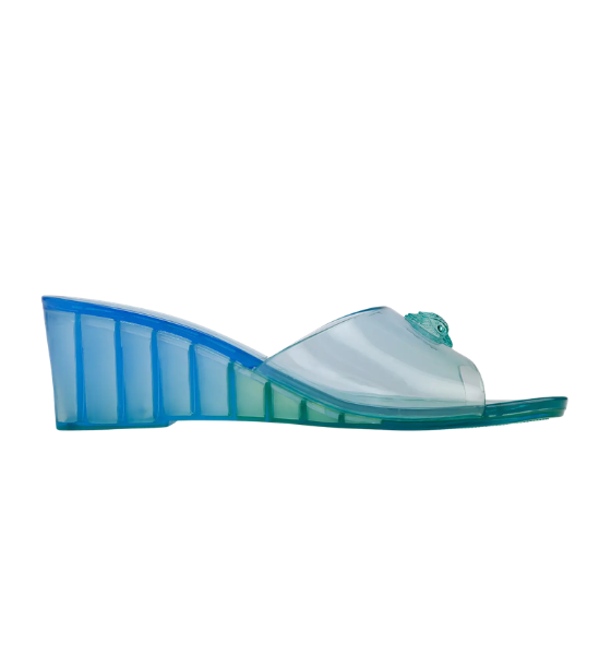 Baby Blue/Green Madison Wedge Mules