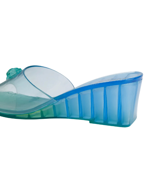 Baby Blue/Green Madison Wedge Mules