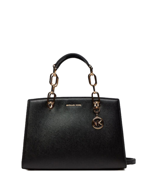 Cynthia MD Black Leather Satchel