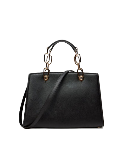 Cynthia MD Black Leather Satchel