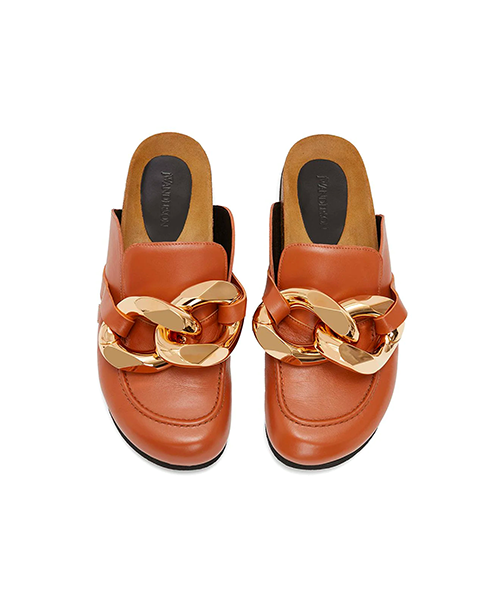 Chain Brown Leather Loafer