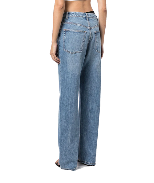 Asymmetrical Waistband Jean With Bikini