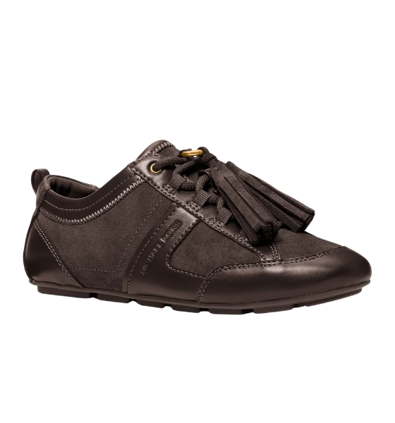 Chocolate Suede Leather Keely Trainer