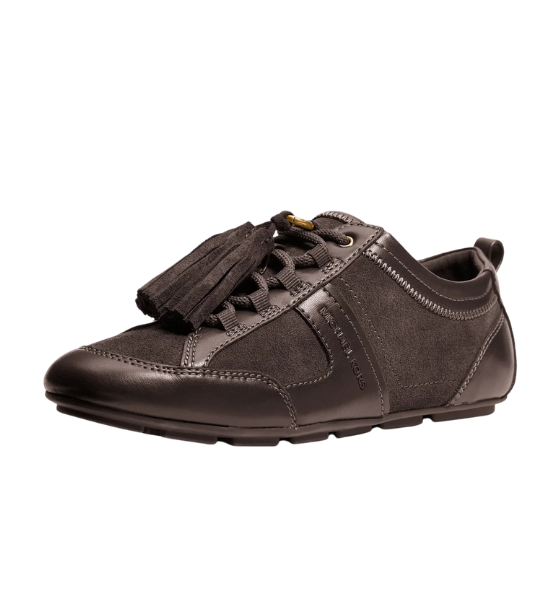 Chocolate Suede Leather Keely Trainer
