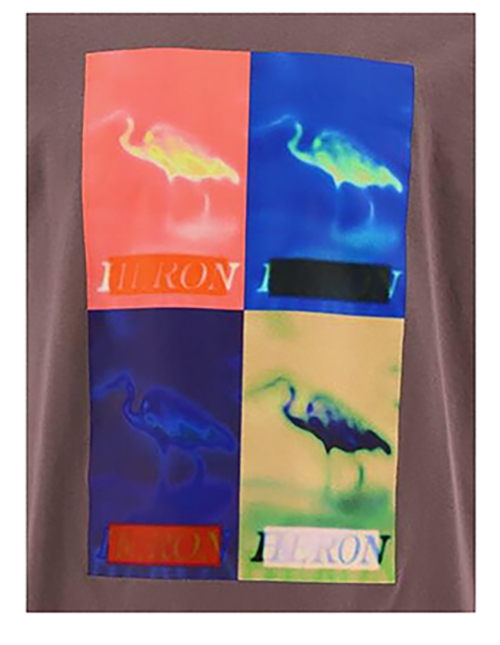Multi Heron Censored LS Tee Grey Multicolor