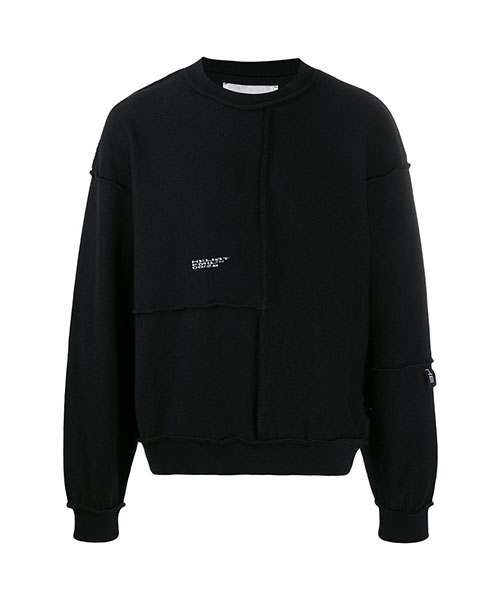 HELIOT EMIL DECONSTRUCTED CREWNECK w.EMBROIDERY