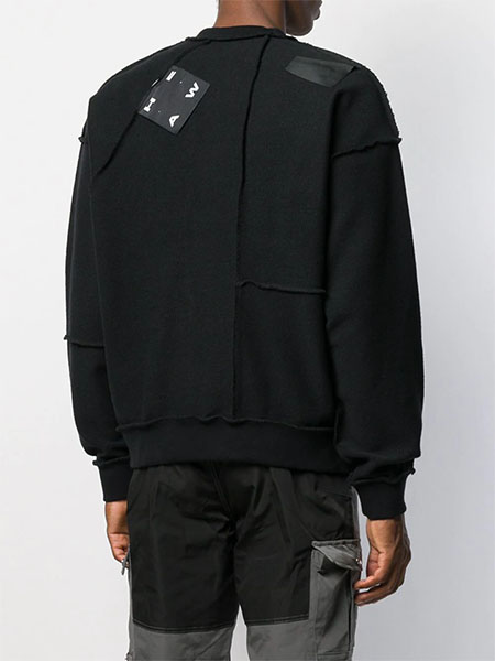 HELIOT EMIL DECONSTRUCTED CREWNECK w.EMBROIDERY