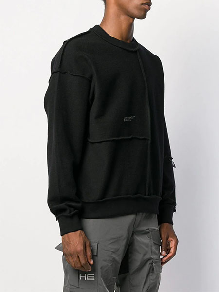 HELIOT EMIL DECONSTRUCTED CREWNECK w.EMBROIDERY