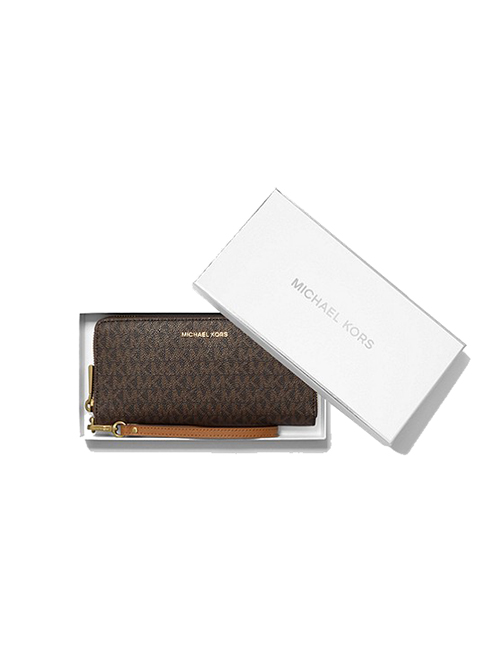 Brown Logo NS Travel Continental Wallet