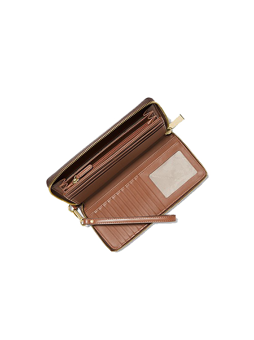 Brown Logo NS Travel Continental Wallet