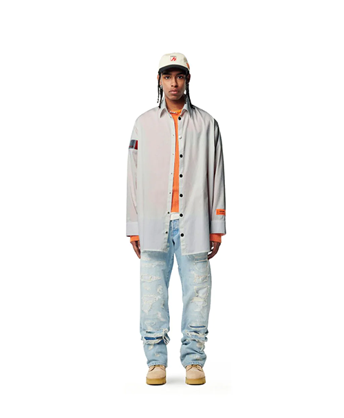 Long Sleeve Popeline Tape Shirt