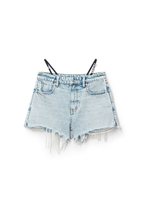 Mid Rise Short W Diamante Logo Bikini Straps