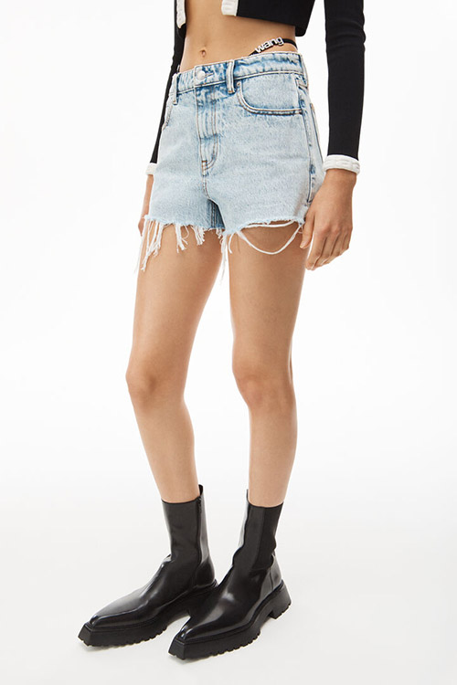 Mid Rise Short W Diamante Logo Bikini Straps