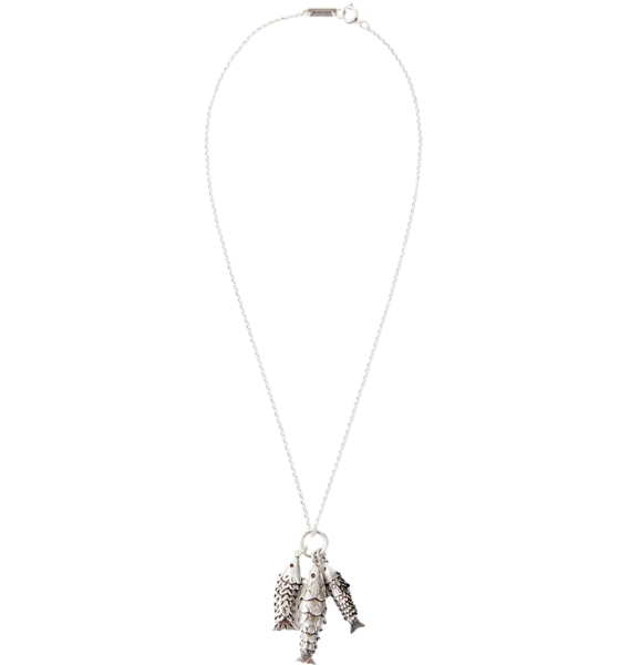 Silver River Necklace With Fish-Shaped Pendants