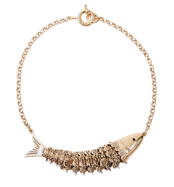 Gold Short Fish-Shaped Necklace Choker