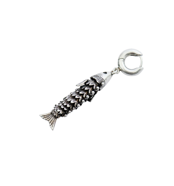 Silver Fish-Fhaped Pendant Earring