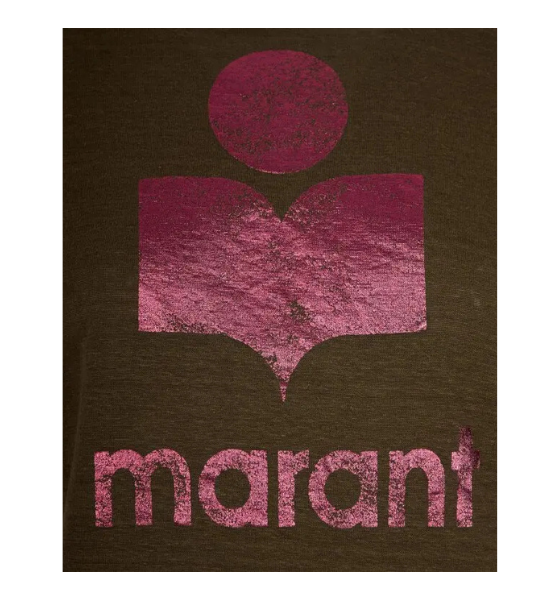 Khaki/Pink Zewel Short-Sleeve Logo T-shirt