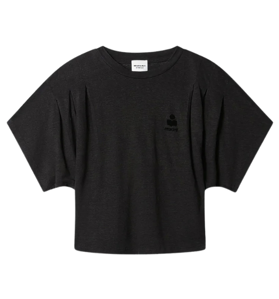 Black Kyanzae Linen T-shirt With Logo