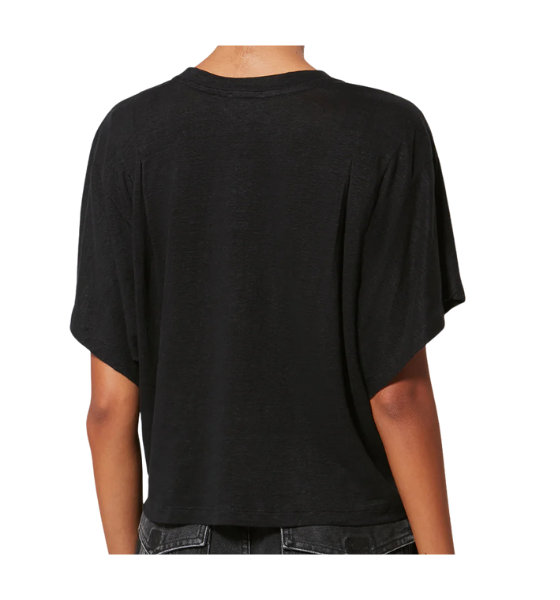 Black Kyanzae Linen T-shirt With Logo
