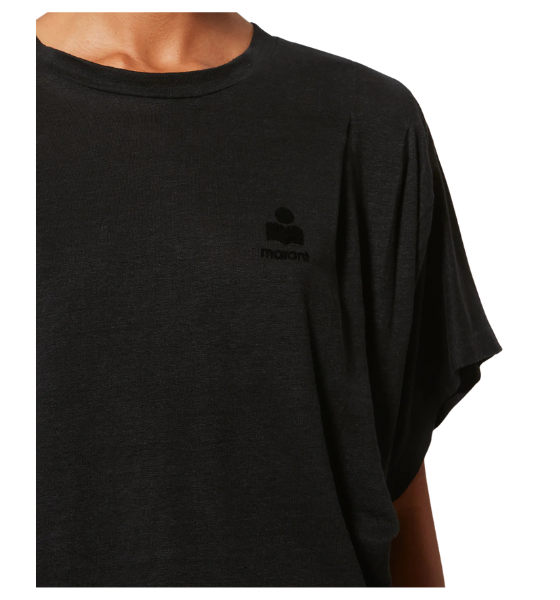 Black Kyanzae Linen T-shirt With Logo