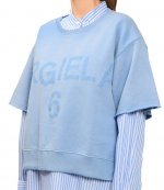 Logo Short-Sleeve Pastel Blue Sweatshirt