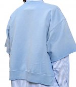 Logo Short-Sleeve Pastel Blue Sweatshirt