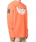 Orange White T-Shirt OS Flaming Skull