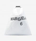 Black Logo Printed White Japanese Bag