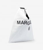 Black Logo Printed White Japanese Bag