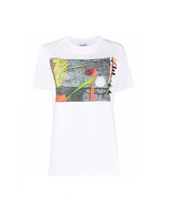 Knitted White Cotton T-Shirt