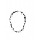Cuban Pave Silver Necklace