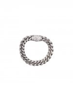 Cuban Pave Silver Bracelet