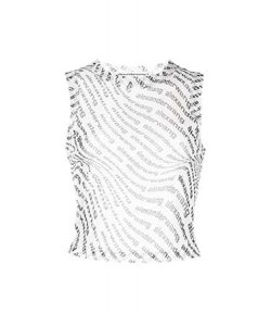 Cropped White Black Tank Top