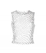Cropped White Black Tank Top