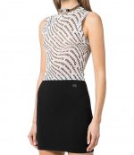 Cropped White Black Tank Top