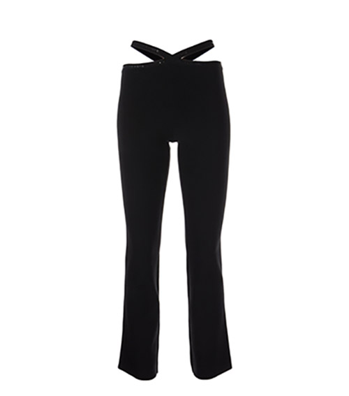 Black Legging Criss Cross Logo Trim