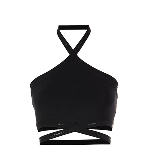 Halter Top Criss Cross Logo Trim