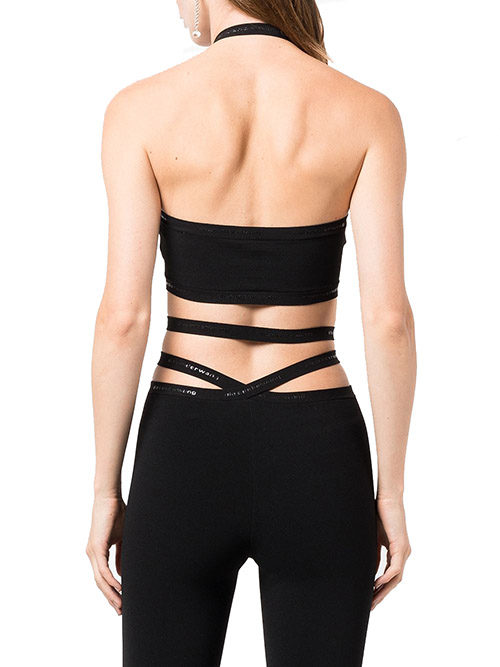Halter Top Criss Cross Logo Trim