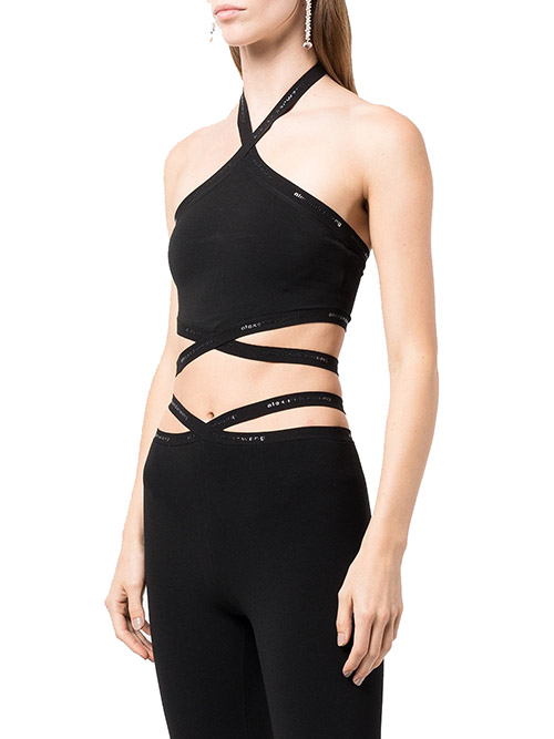 Halter Top Criss Cross Logo Trim