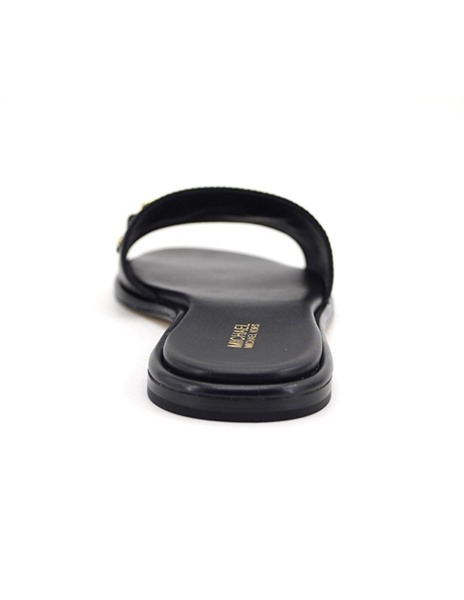 Rina Black Leather Slide