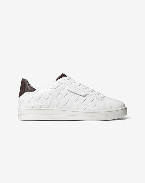 Keating Lace Up Woven White Brown Sneaker