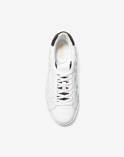 Keating Lace Up Woven White Brown Sneaker