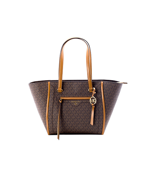 Brown Mini Logo Carine Medium Tote