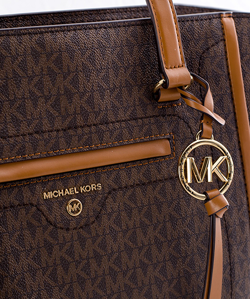Brown Mini Logo Carine Medium Tote